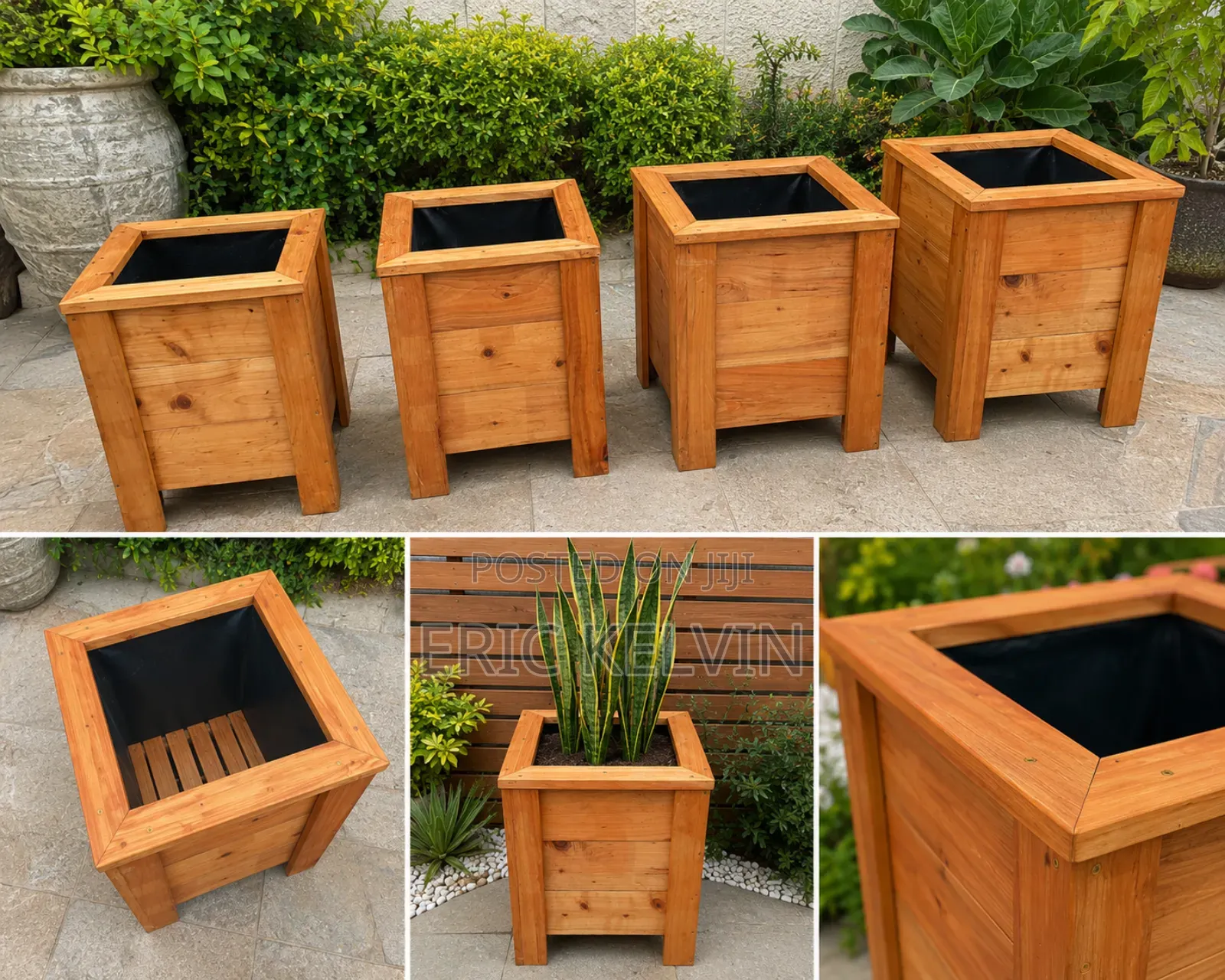 Premium Solid Cypress Wooden Planter | Heavy-Duty | 60l Capacity