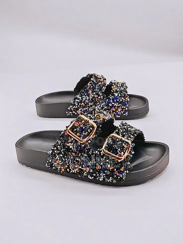 Glitter Double Strap Sandal