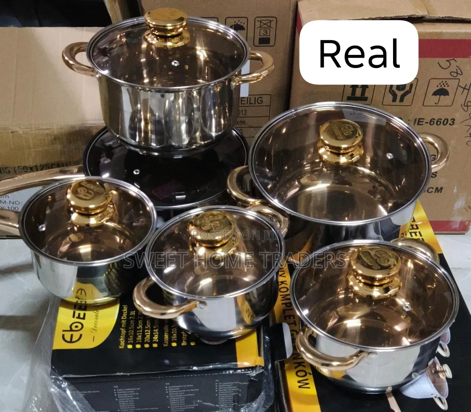 12pc Edebbefg Heavy Duty Stainless Steel Cookware Set