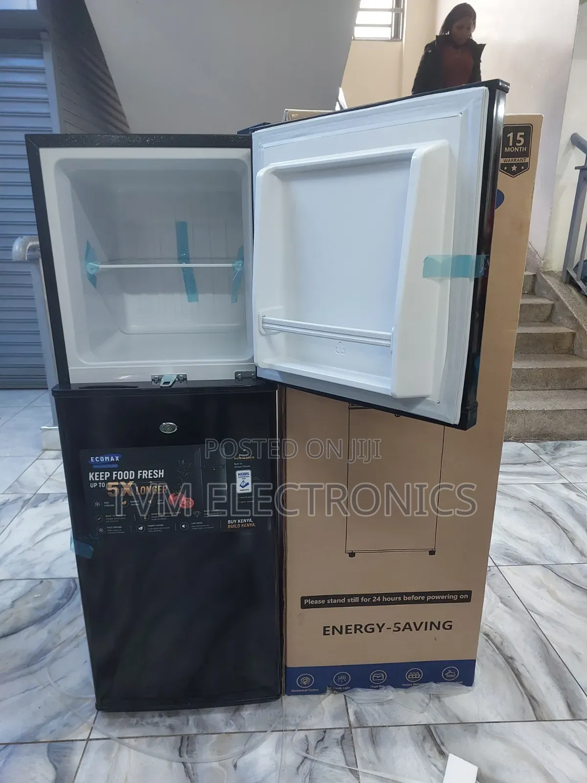 Ecomax 138l Fridge Double Door BCD-138 + Free Fridge Guard