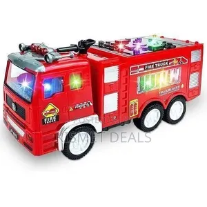 Electric Fire Truck Kids Toy With Bright Flashing Lights