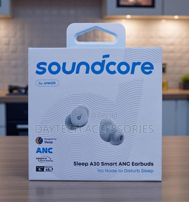 These Are Soundcore Sleep A30 Smart Anc Earbuds by Anker.