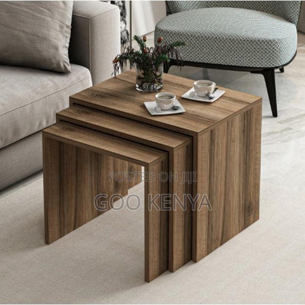 Coffee Table; High Quality Wooden 3 Piece Nesting Side Coffee Tables - thumbnail 3