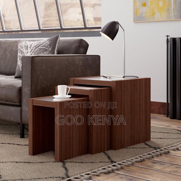 Coffee Table; High Quality Wooden 3 Piece Nesting Side Coffee Tables - thumbnail 4