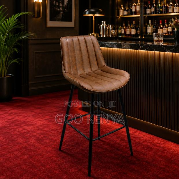 Bar Stool; Industrial Style Bar Stool With Durable Metal Legs