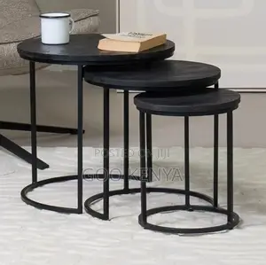 Nesting Table; Luxury Modern 3 Piece Glass Top Coffee Tables