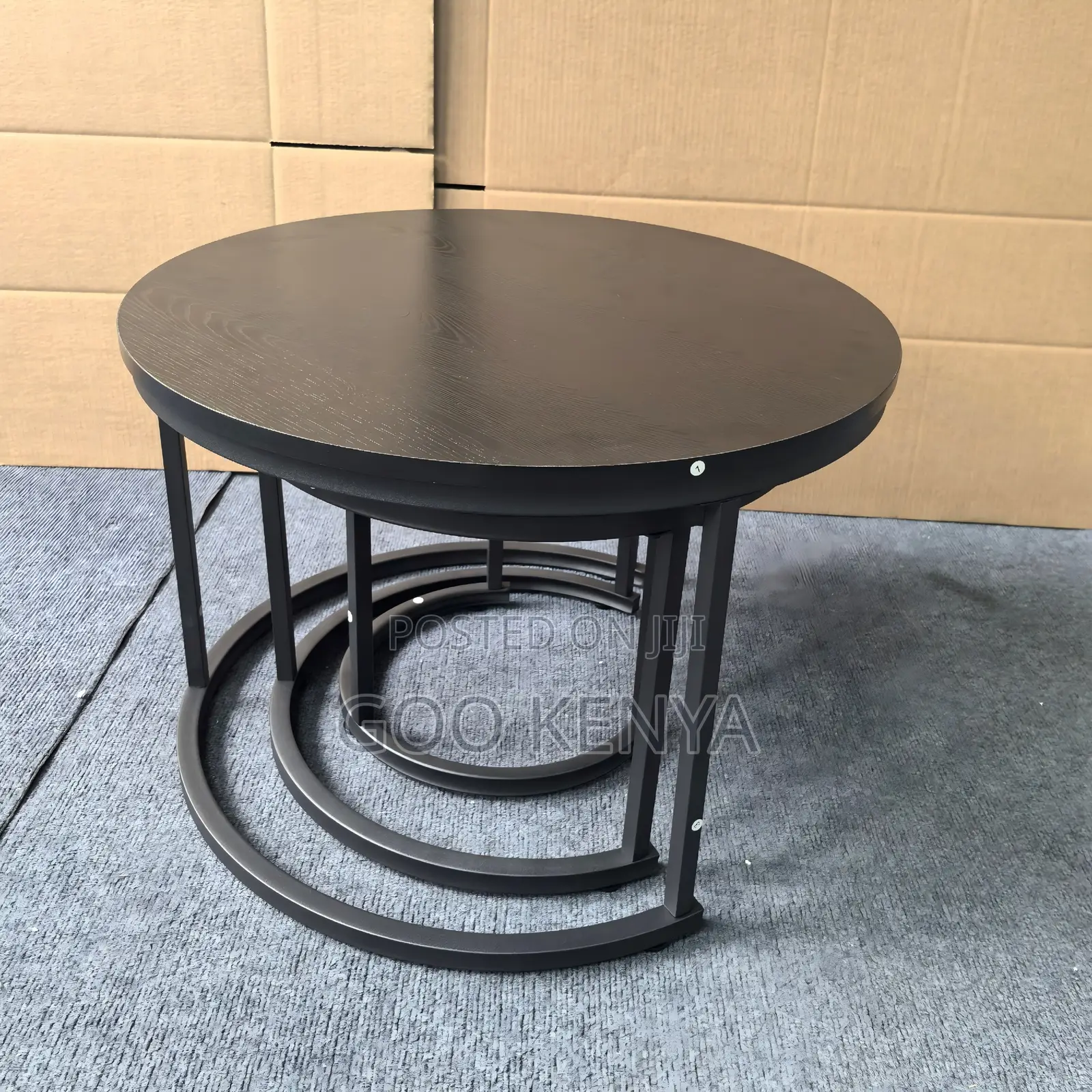 Nesting Table; Luxury Modern 3 Piece Glass Top Coffee Tables
