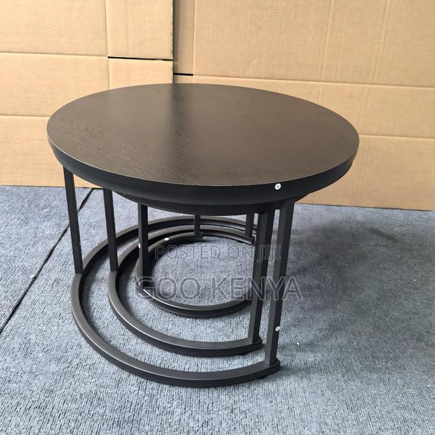 Nesting Table; Luxury Modern 3 Piece Glass Top Coffee Tables - thumbnail 4