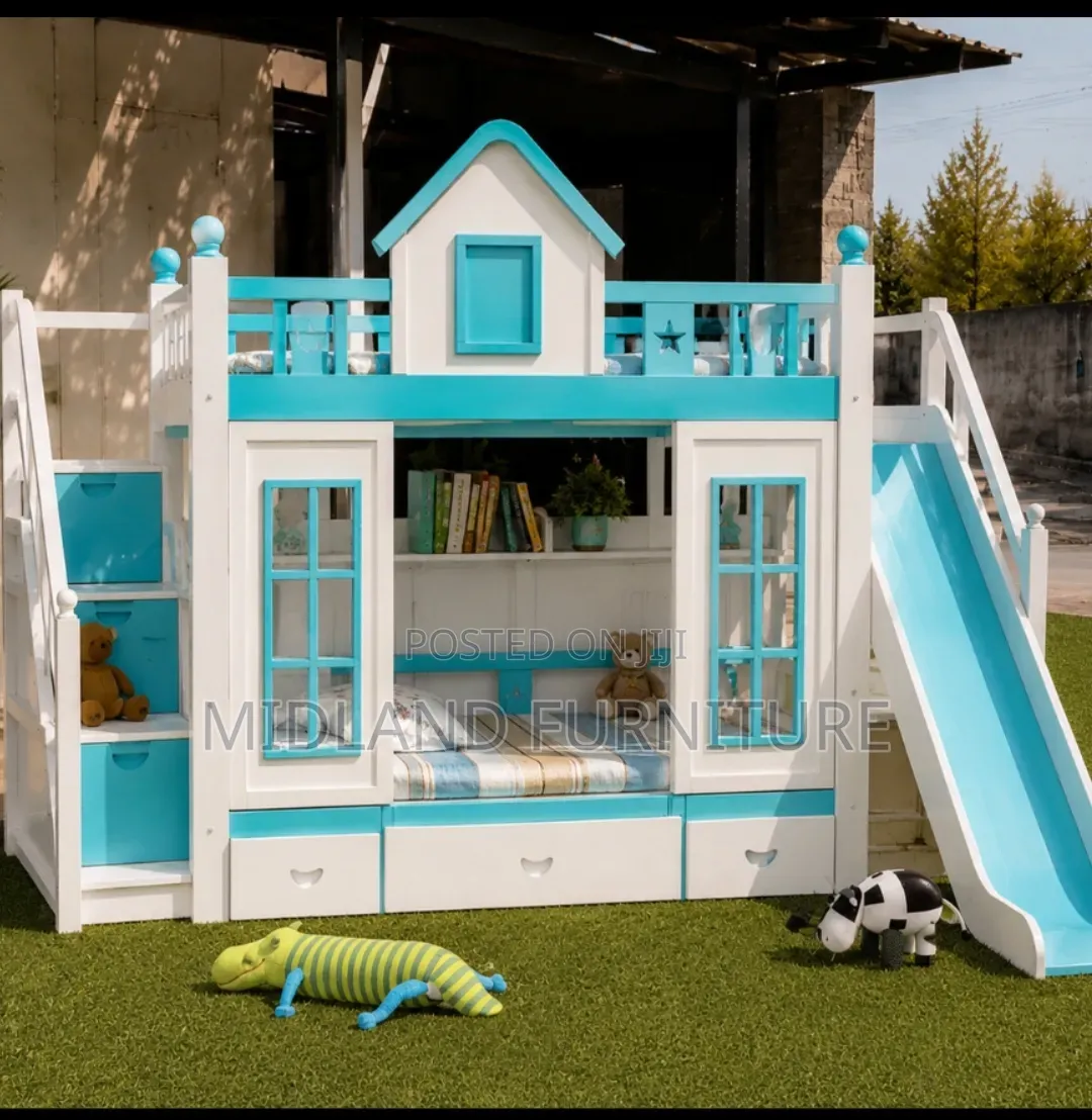 Children Double Decker Bed With Slide