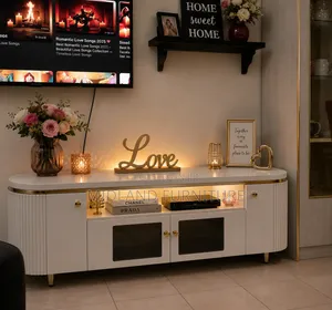 White Tv Stand With Lights. Pay on Delivery 