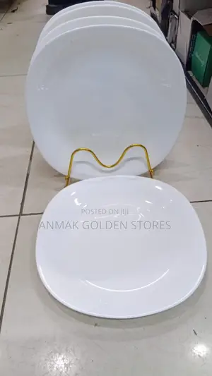 6pcs Plain White Square Plates