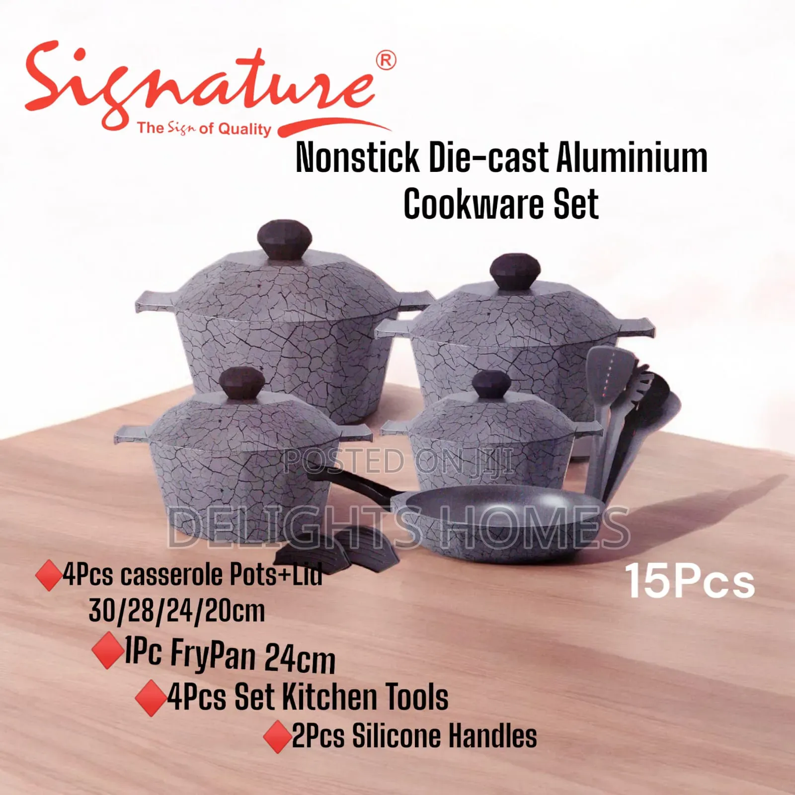Nonstick Diamond Die-Cast Aluminium Cookware Set – 15pcs_b