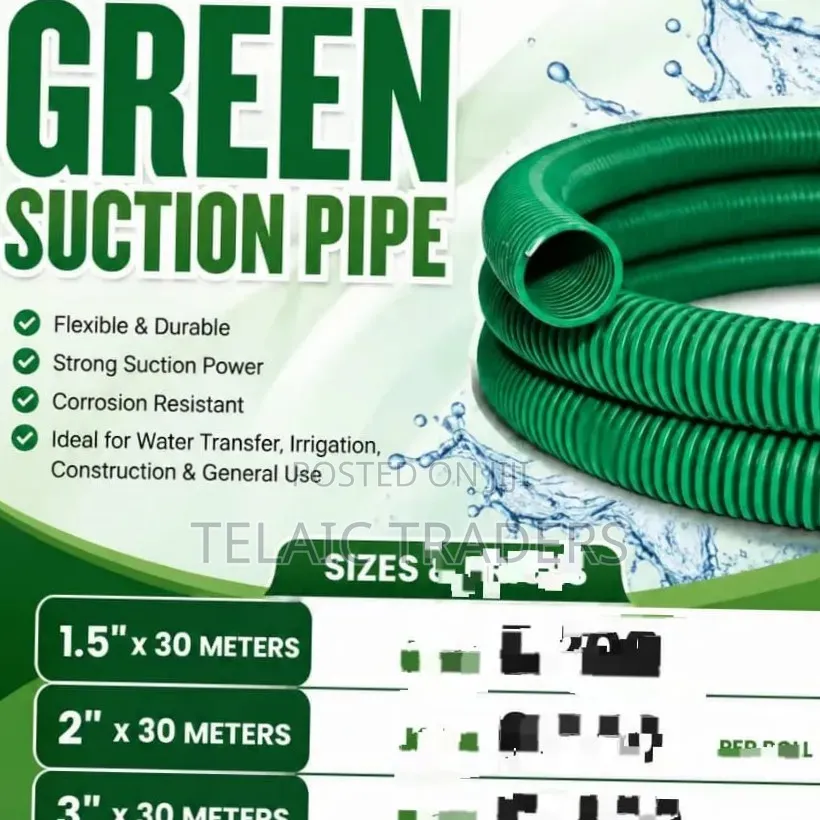 Green Suction Pipe 2" 30 Metres Long