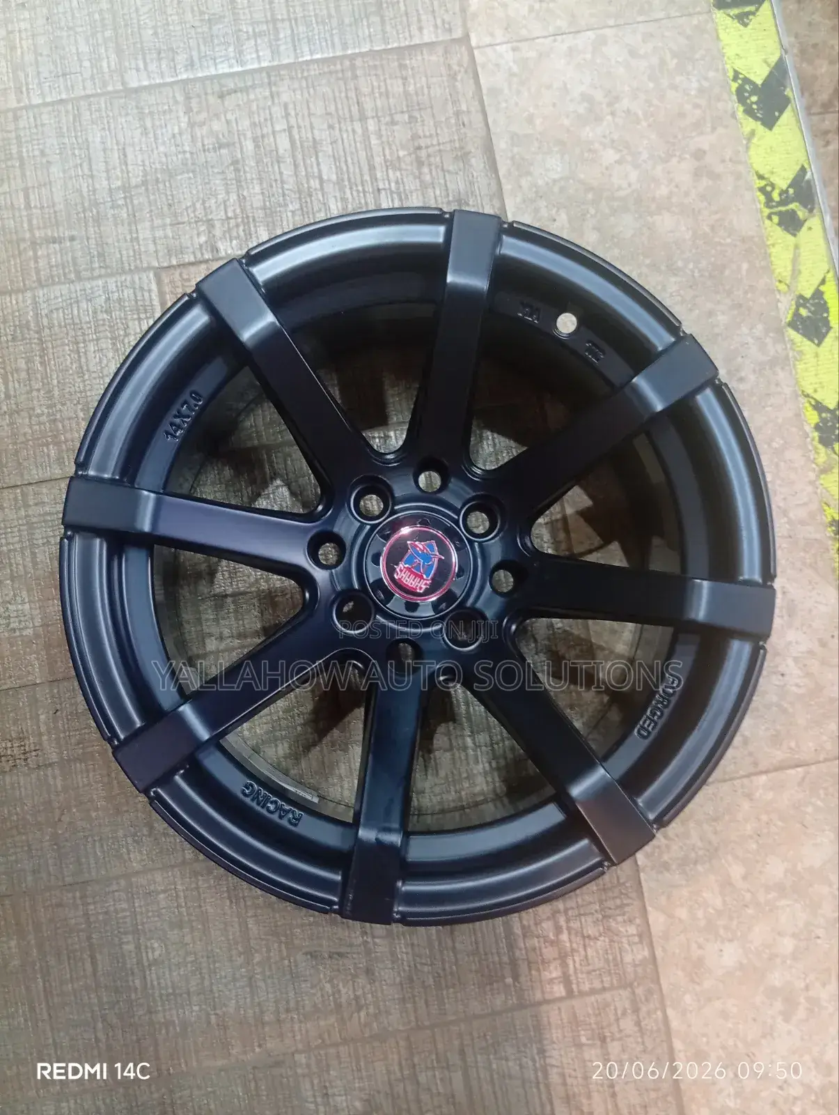 14" 8-Hole Matte Black Forged Racing Wheel Rim (14x7)