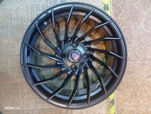 15-Inch 4-Hole Matte Black Turbine Multi-Spoke Alloy Wheel Rim
