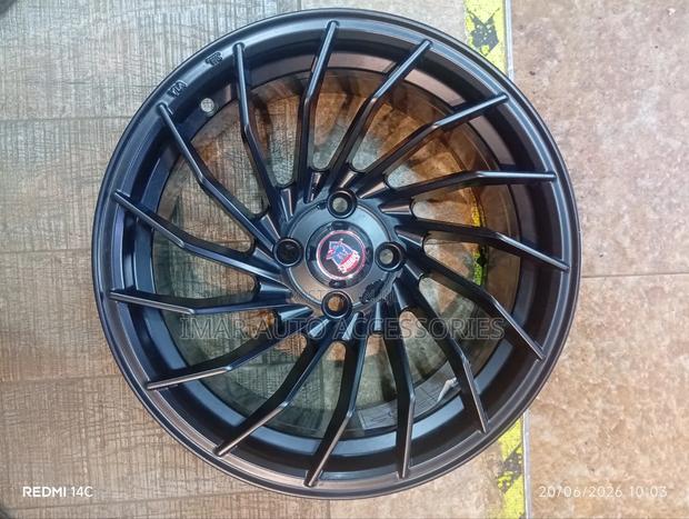 15-Inch 4-Hole Matte Black Turbine Multi-Spoke Alloy Wheel Rim