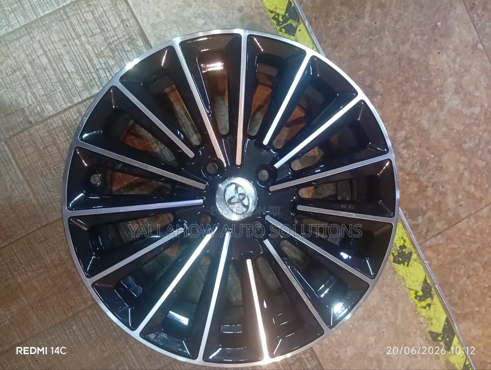 15-Inch 4-Hole Toyota Style Gloss Black Machined Alloy Wheel Rim