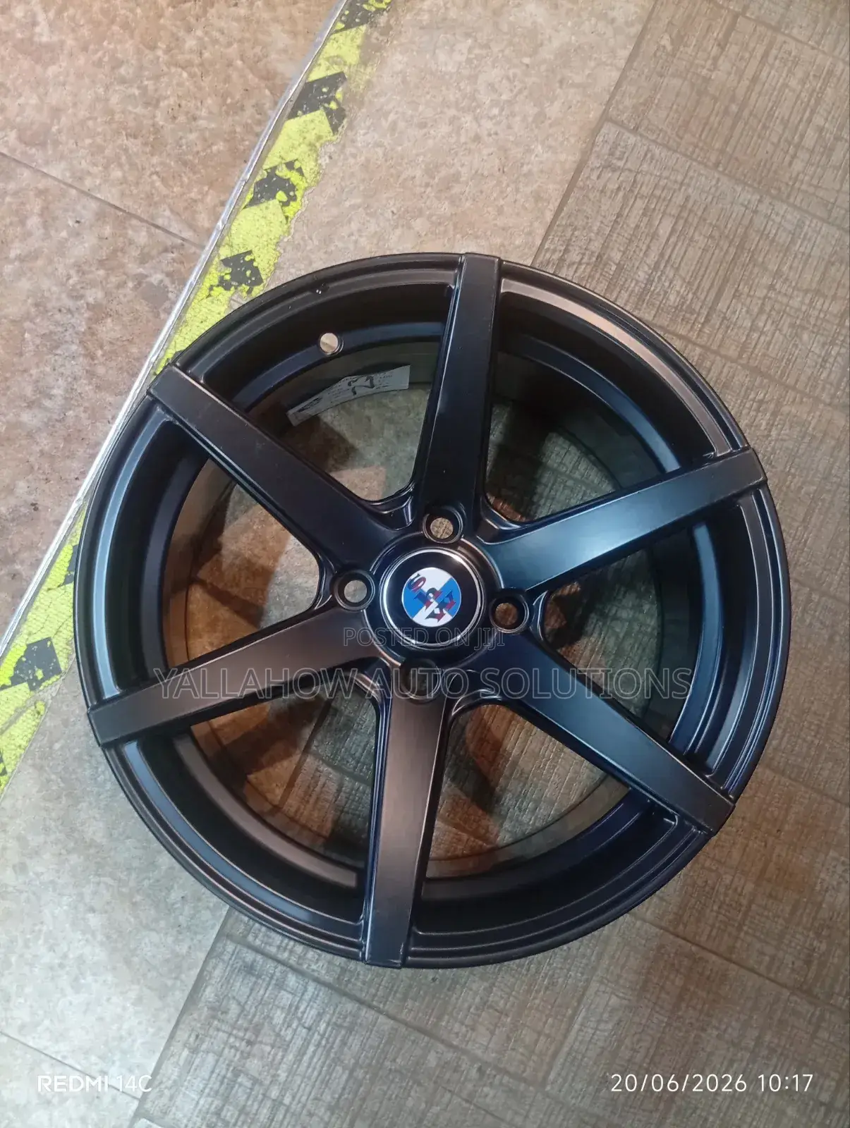15-Inch 4-Hole Matte Black 6-Spoke Alloy Wheel Rim