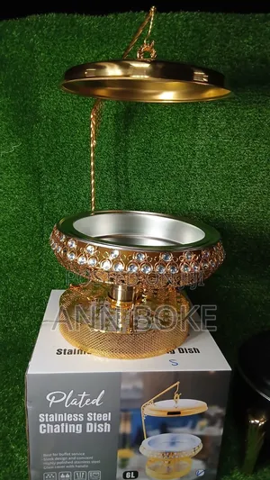Uken Golden Chaffing Dish 13l Glass Cover With Handle Reach