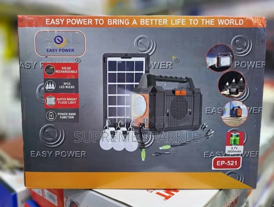 Easy Power Ep-521 Portable Solar Lighting System (With 3 Bulbs).