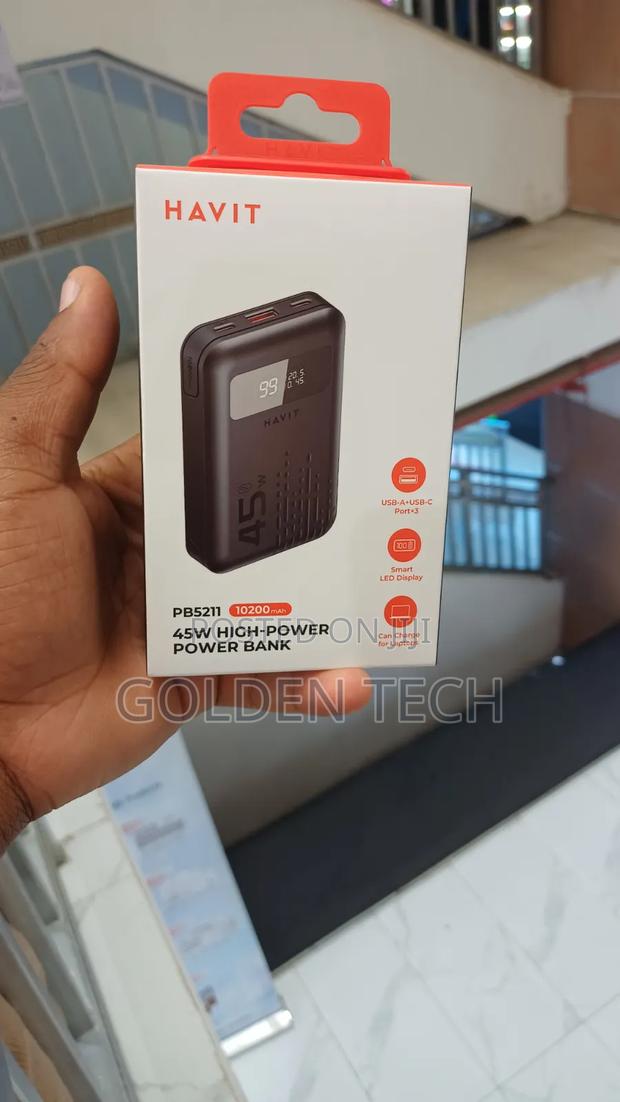 Havit Pb5211 45w Fast Charging Power Bank – 10200mah With Led Display