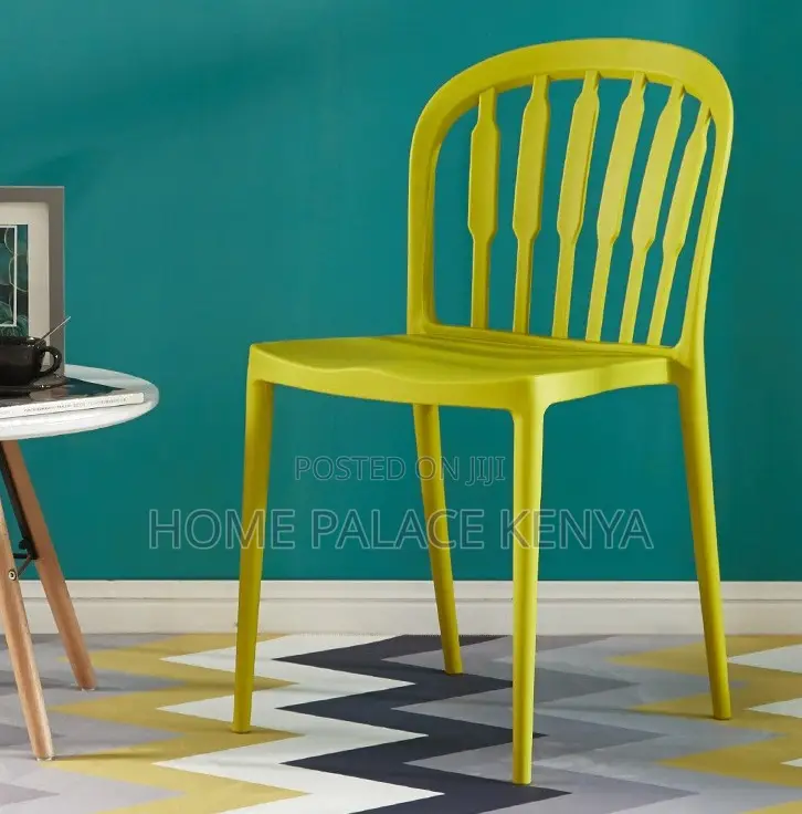 Dining Chair: Piano Key Style Backrest Plastic Chair