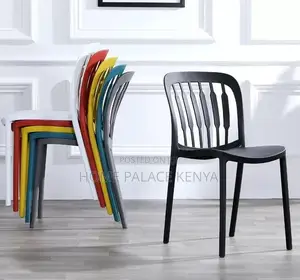 Dining Chair: Piano Key Style Backrest Plastic Chair