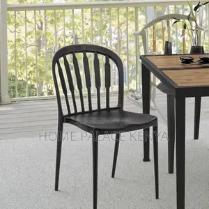 Dining Chair: Piano Key Style Backrest Plastic Chair