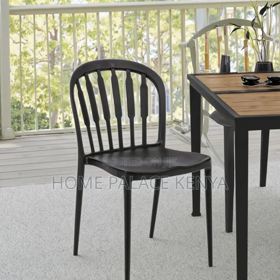 Dining Chair: Piano Key Style Backrest Plastic Chair