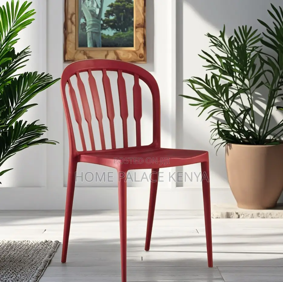 Dining Chair: Piano Key Style Backrest Plastic Chair