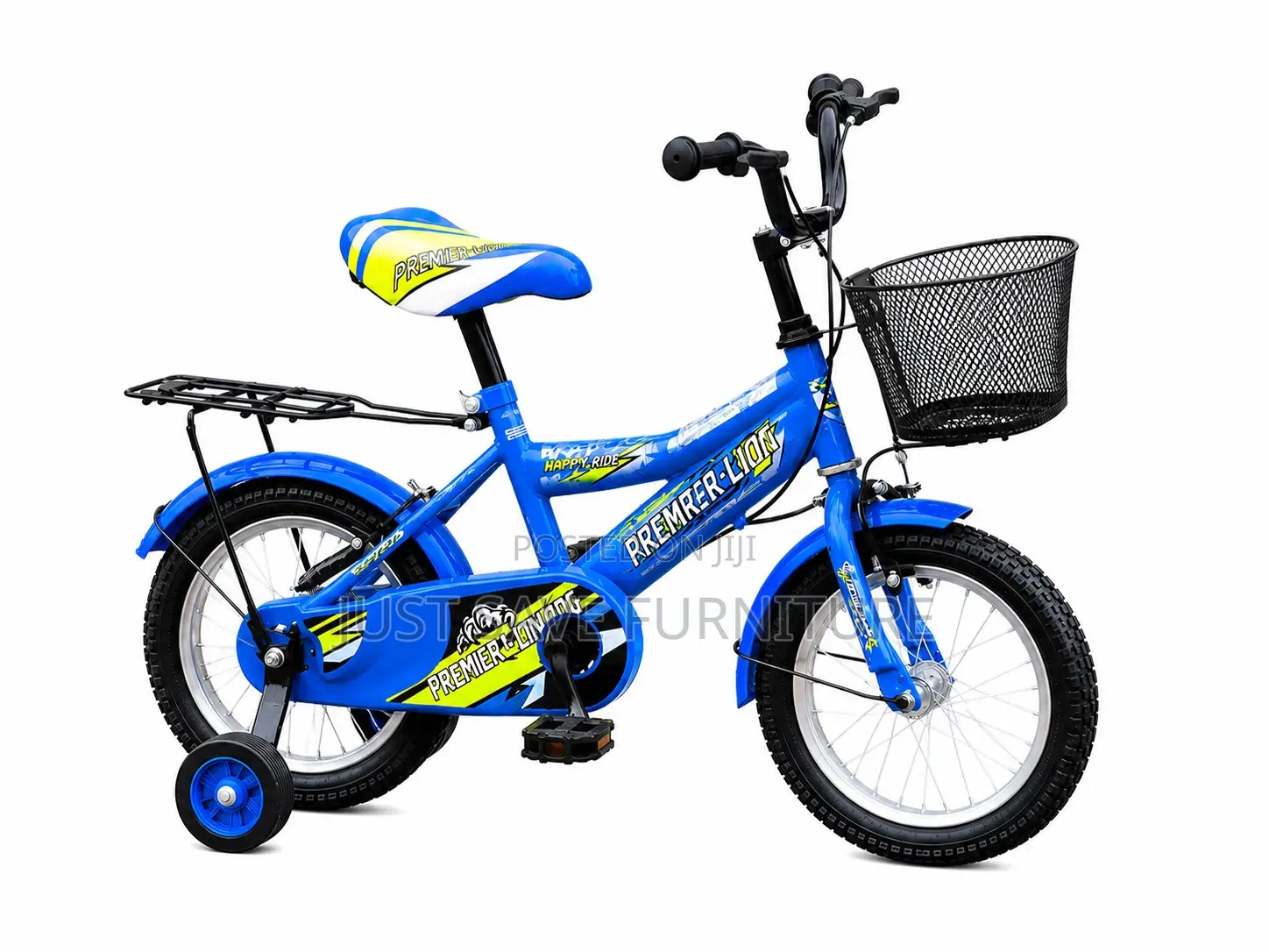 Blue Premier Lion Bike Size 16 With Basket Training Wheels