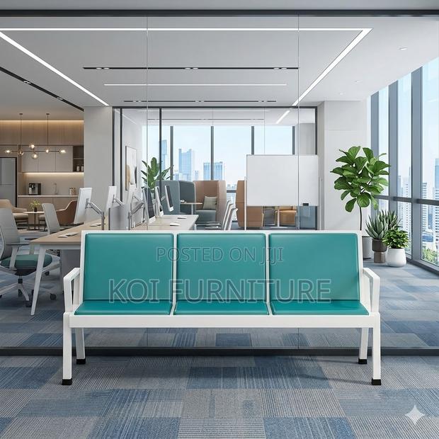 Office Benches; Three Seaters Leather Upholstered Reception Bench - thumbnail 5