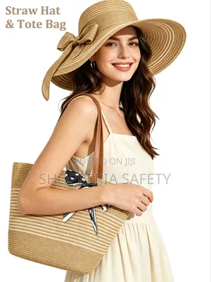 Ladies Straw Bags With Matching Summer Hat