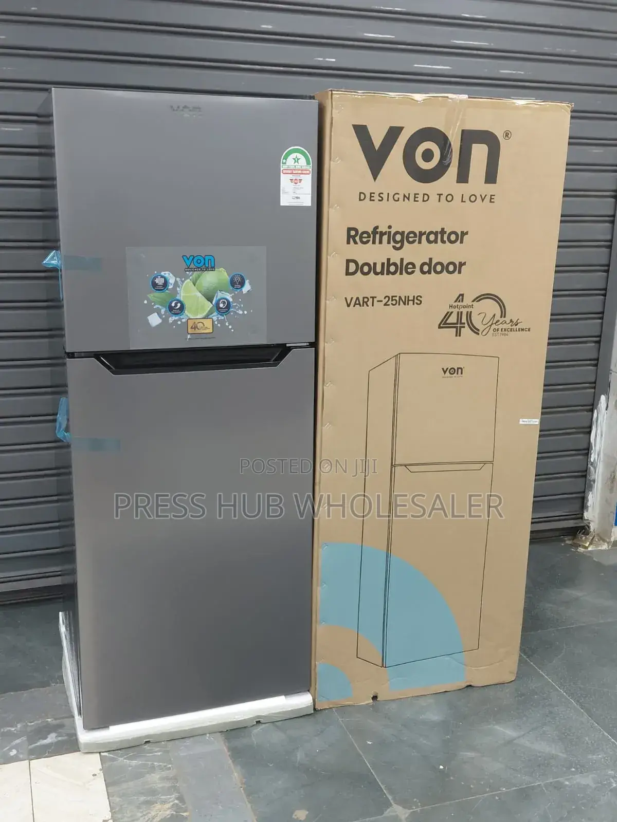 Von 220l Double Door Refrigerator (Vart-25nhs) - Brand New!