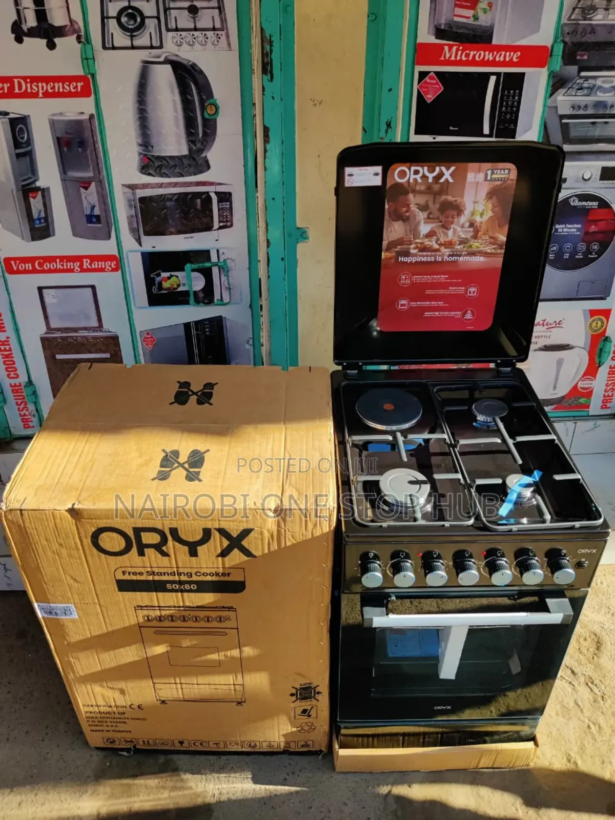 – Oryx Standing Cooker 50×60 (3 Gas + 1 Electric) With Electric Oven