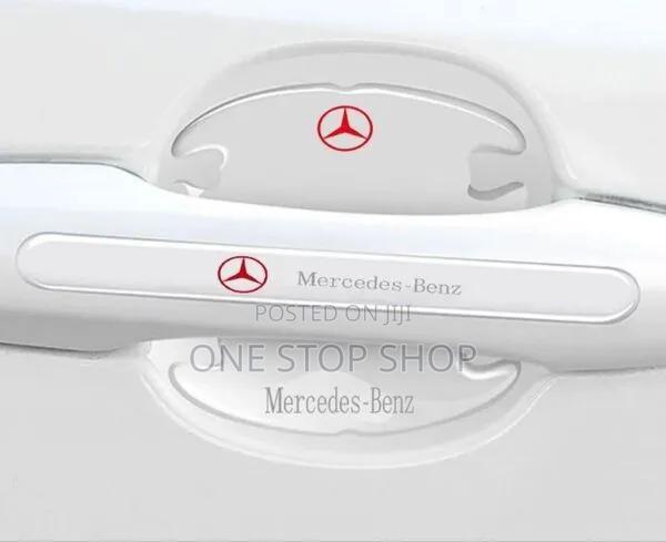 4 Mercedes Door Handle Curved Cup Protector Strips+4 Handle Long Strip
