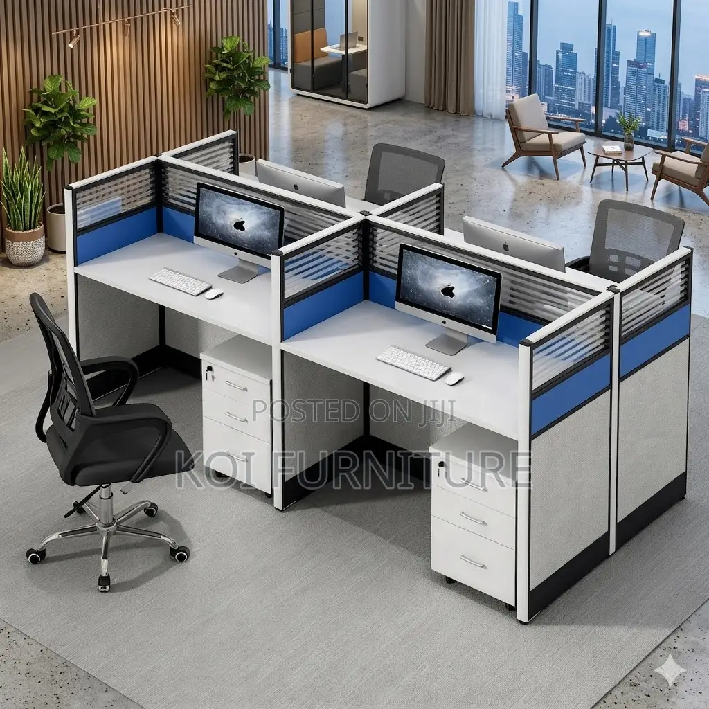 Office Workstation; Modular Four Users Modern Office Workstation