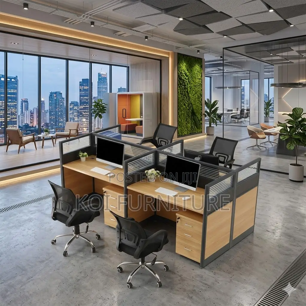 Office Workstation; Modular Four Users Modern Office Workstation