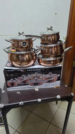 10 Pieces Gold Edenburg Eb-2423 Stainless Steel Cookware Set