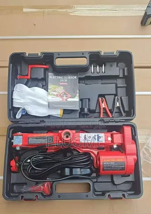 3 Tonne Electric Scissorcar Jack, Glass Breaker Emergency Kit