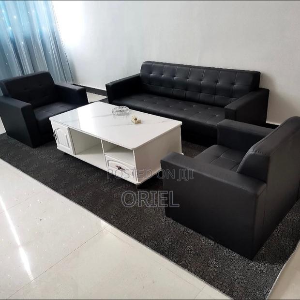 Office Sofa : 5-Seater Executive Office Leather Padded Reception Sofa - thumbnail 5