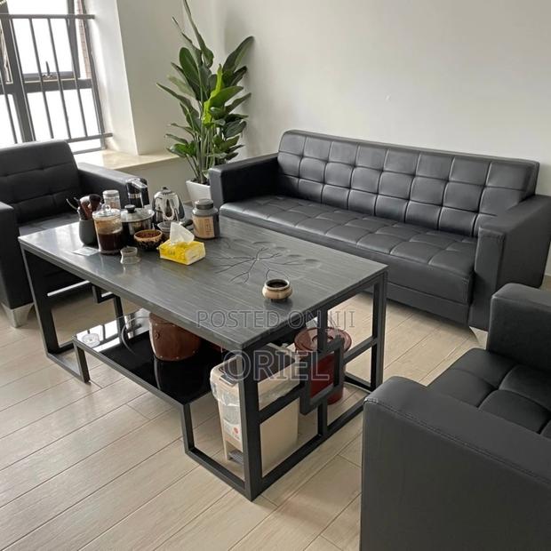 Office Sofa : 5-Seater Executive Office Leather Padded Reception Sofa - thumbnail 6