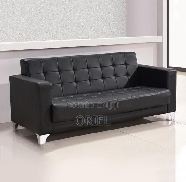 Office Sofa : 5-Seater Executive Office Leather Padded Reception Sofa - thumbnail 7