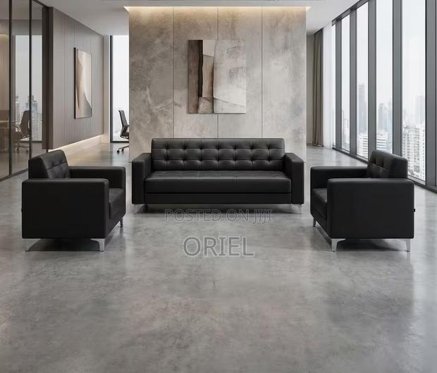 Office Sofa : 5-Seater Executive Office Leather Padded Reception Sofa - thumbnail 10