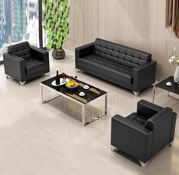 Office Sofa : 5-Seater Executive Office Leather Padded Reception Sofa - thumbnail 13