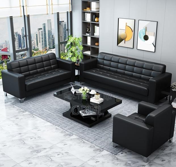 Office Sofa : 5-Seater Executive Office Leather Padded Reception Sofa - thumbnail 12
