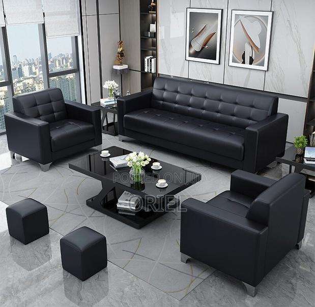 Office Sofa : 5-Seater Executive Office Leather Padded Reception Sofa - thumbnail 14