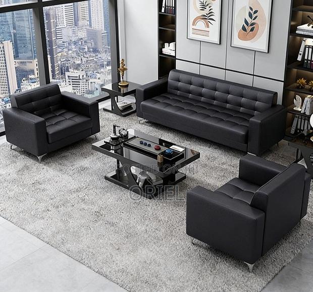 Office Sofa : 5-Seater Executive Office Leather Padded Reception Sofa - thumbnail 15