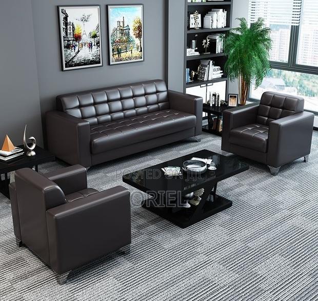 Office Sofa : 5-Seater Executive Office Leather Padded Reception Sofa - thumbnail 17