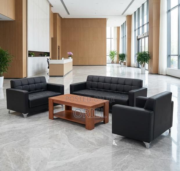 Office Sofa : 5-Seater Executive Office Leather Padded Reception Sofa - thumbnail 16